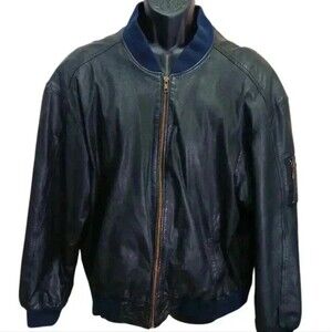 Men’s Weekends Leather Biker Jacket Black XL Vintage Motorcycle Style